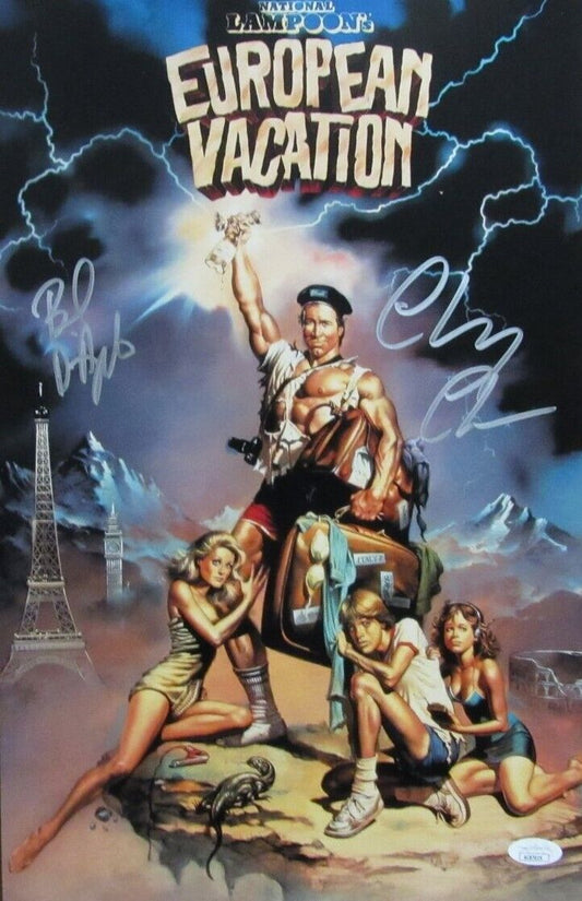 Chevy Chase/Beverly D'Angelo Autographed 11x17 Poster "European Vacation" JSA