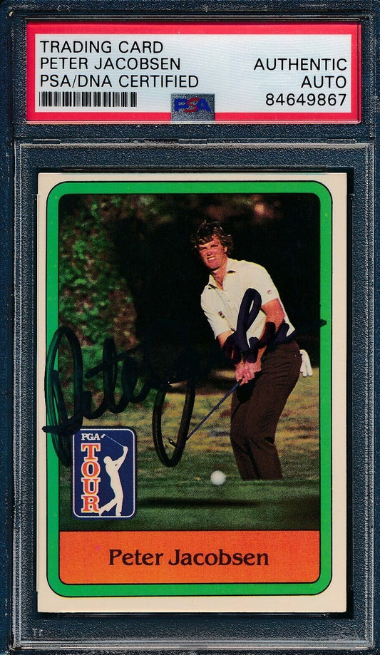 1981 DONRUSS PGA Peter Jacobsen #26 Authentic Card Signed PSA/DNA 176023