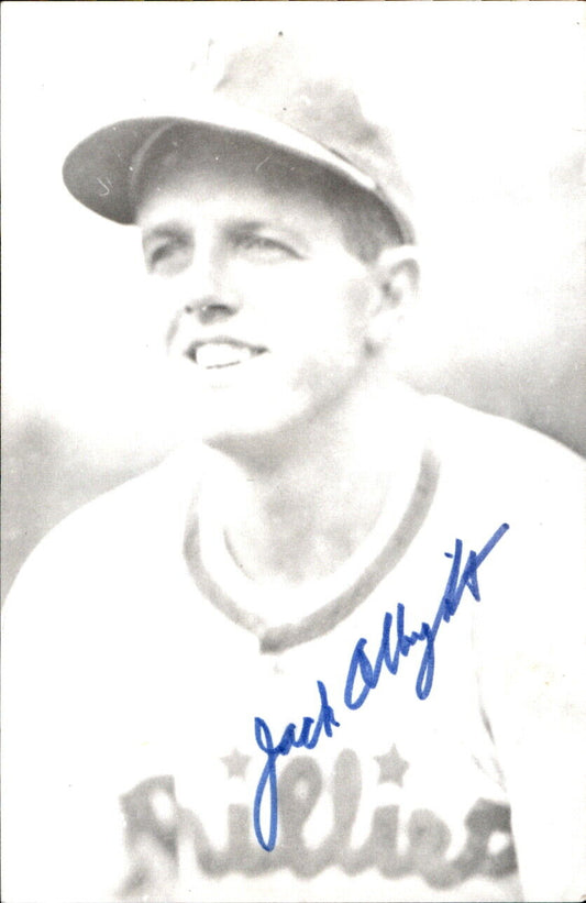 Jack Albright Phillies d. 1991 Signed/Autographed 3x5  Photo 177916