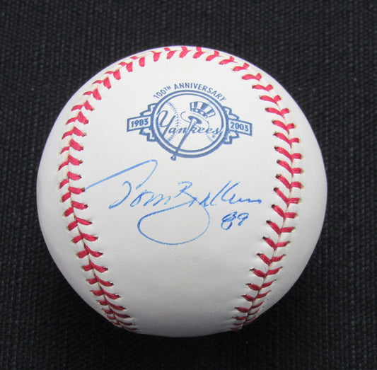 Tom Brookens Signed/Auto Yankees 100th OML Baseball JSA 186920