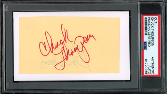 Chuck Thompson HOF Autographed Cut on 3x5 Index Card Baltimore Orioles PSA/DNA