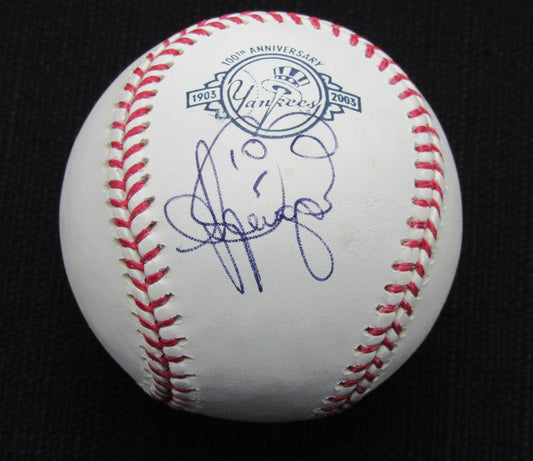 Alvaro Espinoza Signed/Auto Yankees 100th OML Baseball JSA 186722