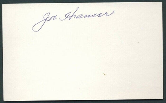 Joe Hauser Indians (d.1997) Signed 3x5 index card 120215