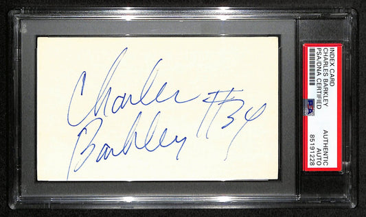 Charles Barkley HOF Signed/Auto 3x5 Index Card Pre-Rookie 1982 PSA/DNA 188580