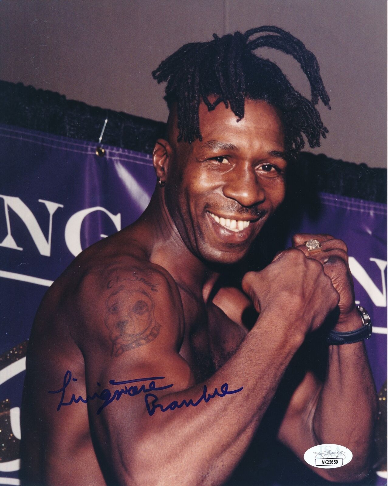 Livingstone Bramble Autographed 8x10 Photo Boxing Champ JSA 180349