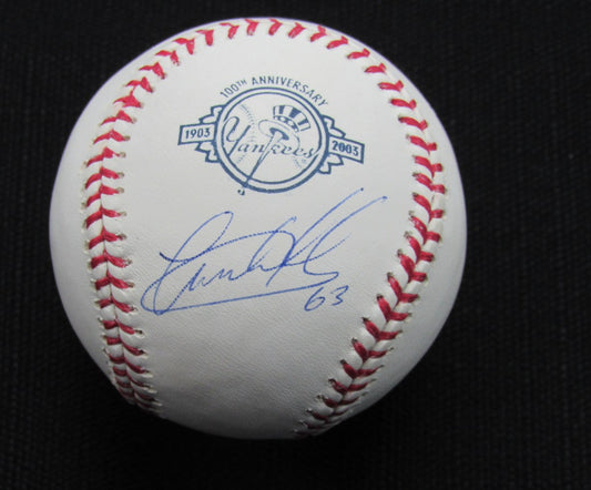 Jesus Montero Signed/Auto Yankees 100th OML Baseball STEINER Inscr 187154