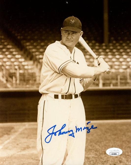 Johnny Mize HOF Autographed 8x10 Photo New York Giants JSA 177886