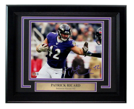 Patrick Ricard Signed 8x10 Photo Baltimore Ravens Framed Beckett 186179
