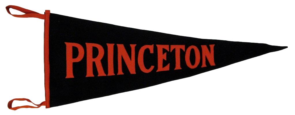 Vintage Princeton Ivy League Football 29x12 Black Felt 1930-40's Pennant 182623