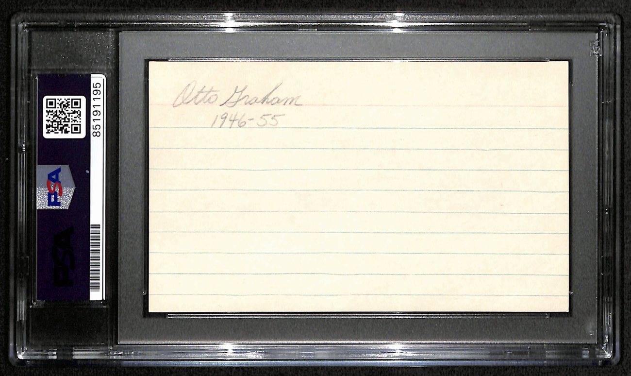Otto Graham HOF Signed/Auto 3x5 Index Card Cleveland Browns PSA/DNA 187434
