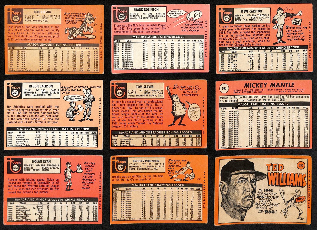 1969 Topps Baseball Card Complete Set (1-664) Mantle Seaver Ryan Jackson 191951