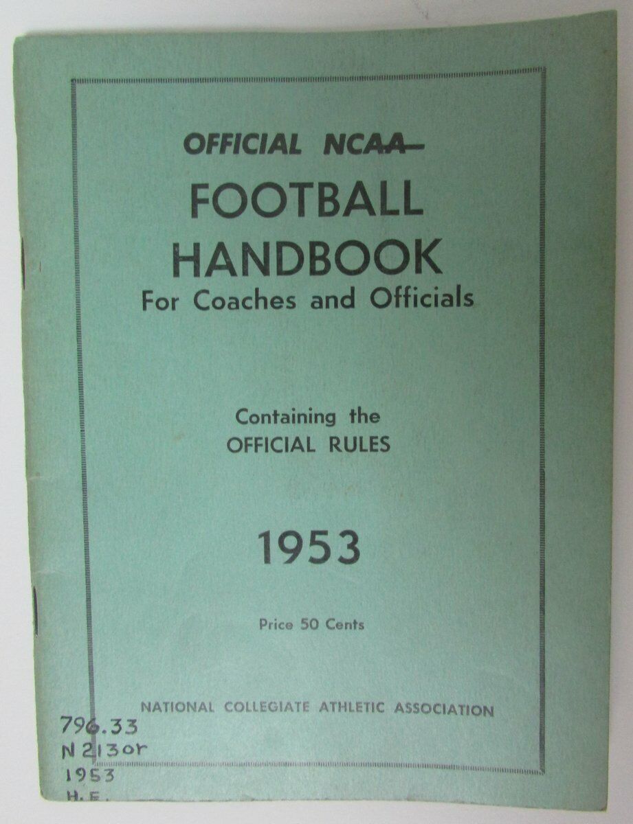 1953 Official NCAA Handbook For Coaches and Officials (with rules) 149692