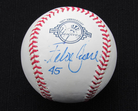 Felix Jose Signed/Auto Yankees 100th OML Baseball JSA 186724