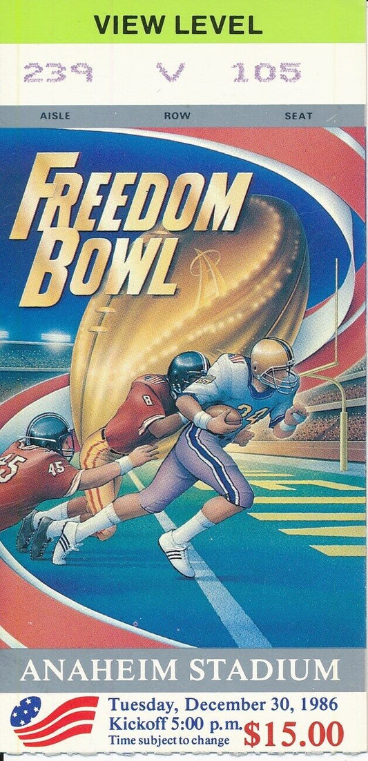 1986 Freedom Bowl Football Game at Anaheim UCLA BYU Ticket Stub 148458