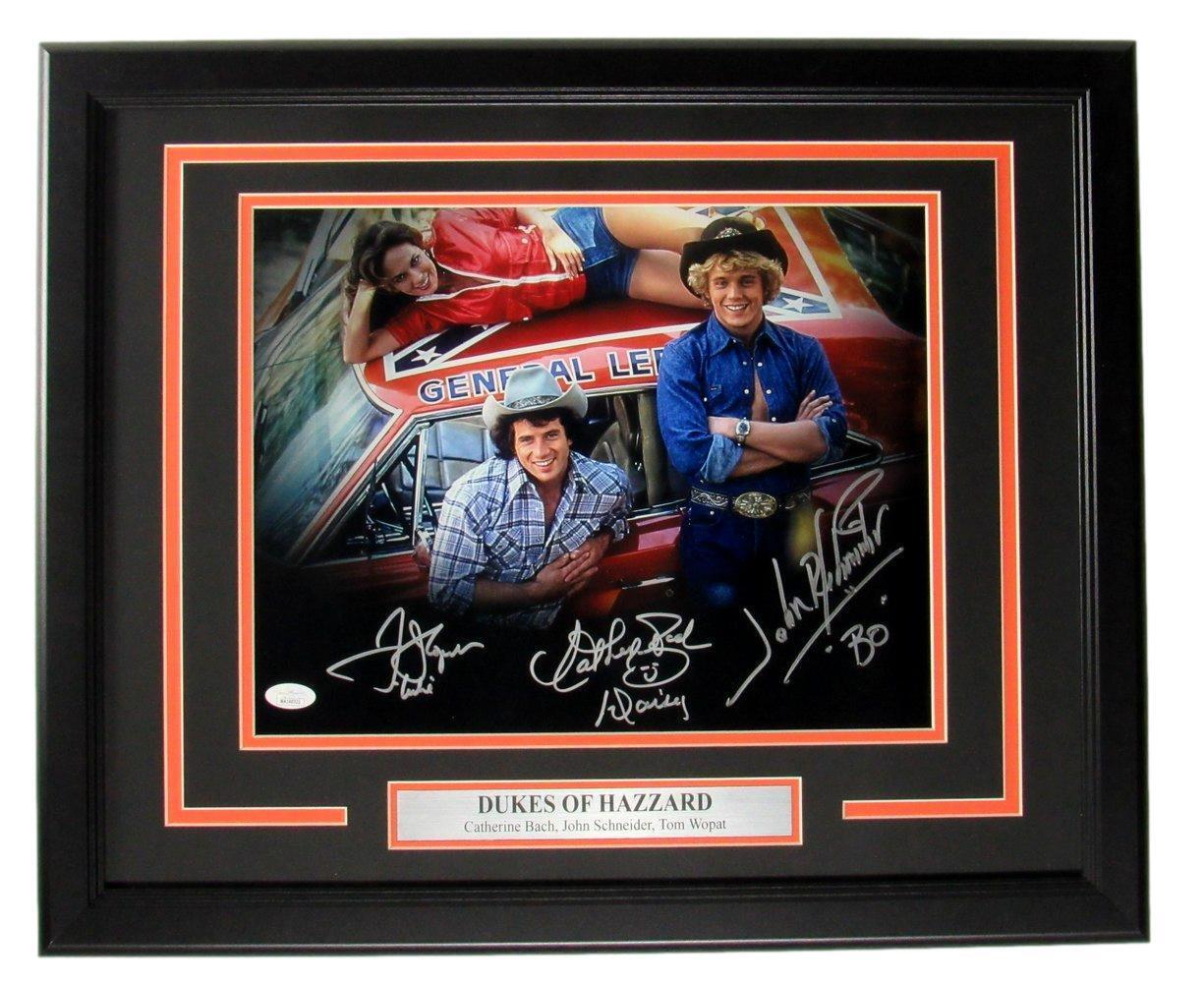 "Dukes of Hazzard" Signed/Inscr by 3 Cast Members 11x14 Photo Framed JSA 167465