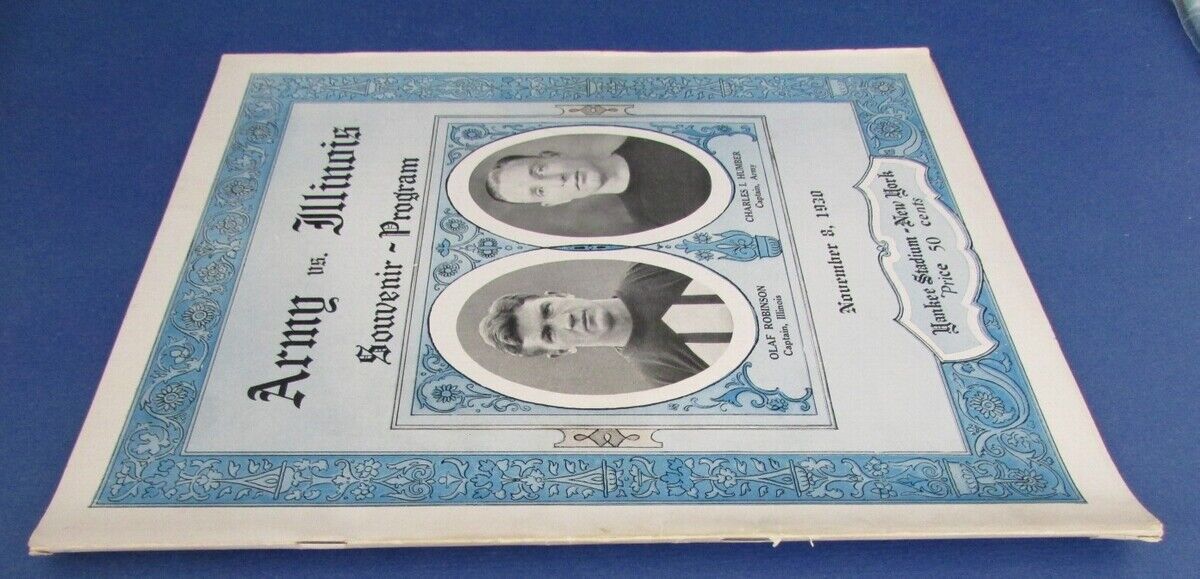 1930 Army vs. Illinois College Football Game Program at Yankee Stadium 122902