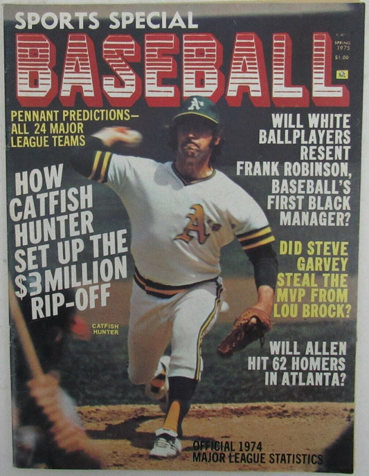 1975 Sports Special Baseball Magazine with Catfish Hunter, A's on Cover 164510