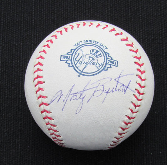 Marty Bystrom Signed/Auto Yankees 100th OML Baseball JSA 186758