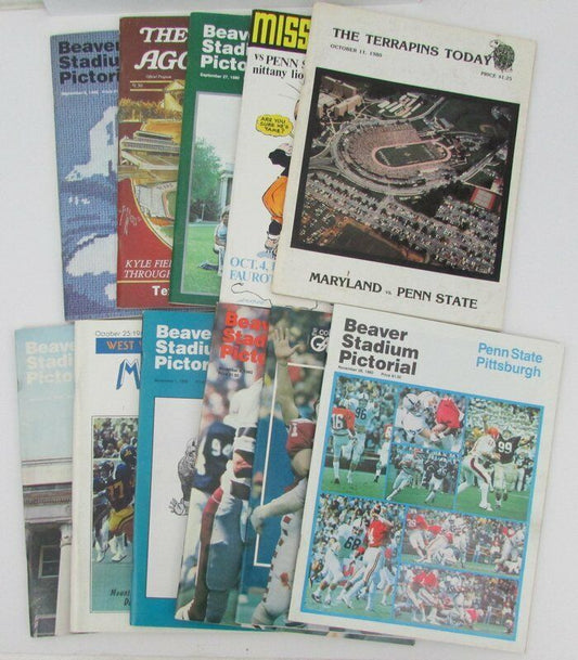 Lot of 11 1980 Penn State Nittany Lions Football Programs 138652