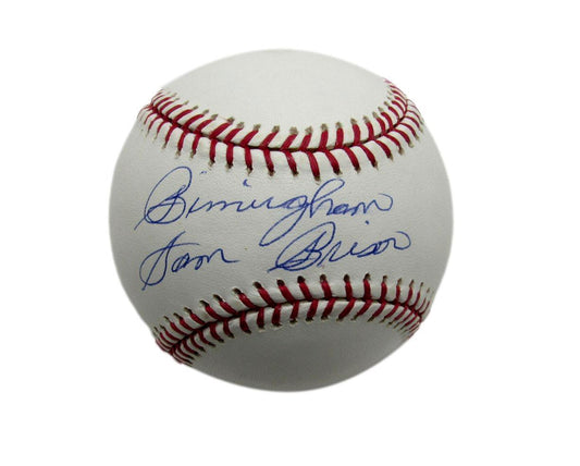 Sam Brison Autographed/Inscr OML Baseball Negro League Black Barons JSA 180561