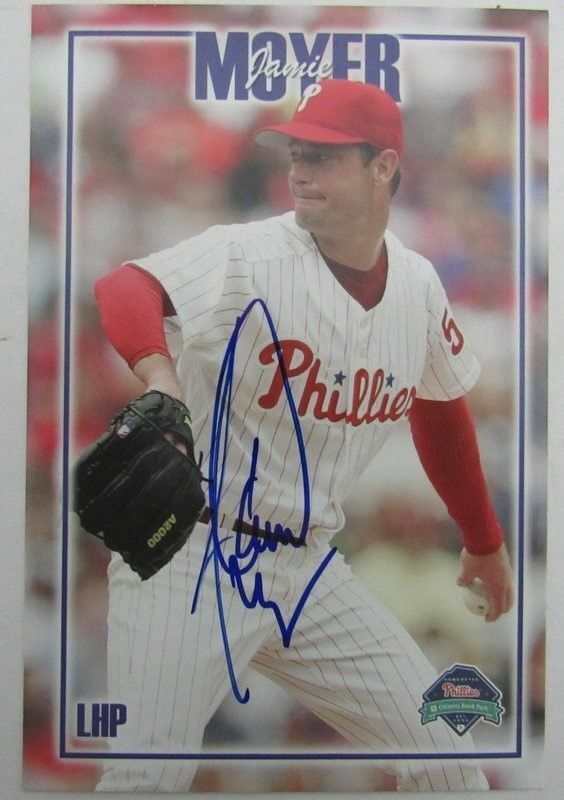 Jamie Moyer Autographed/Signed Philadelphia Phillies 5x7 Photo Card 129789