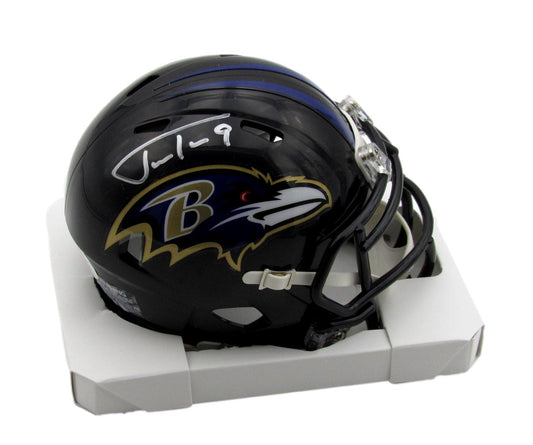 Justin Tucker Signed/Autographed Speed Mini Football Helmet Ravens JSA 189762