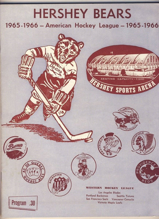 Hershey Bears 3/12 1966 Program vs. Cleveland AHL 127990