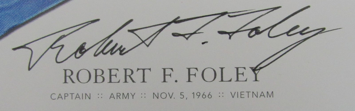 Robert F. Foley, MOH Recipient, Signed MOH 4x6 Society Card JSA 146362