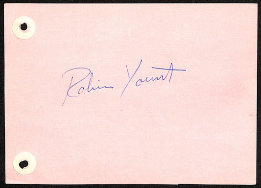 Robin Yount HOF Signed/Autographed Vintage 4X6 Album Page Brewers 191572