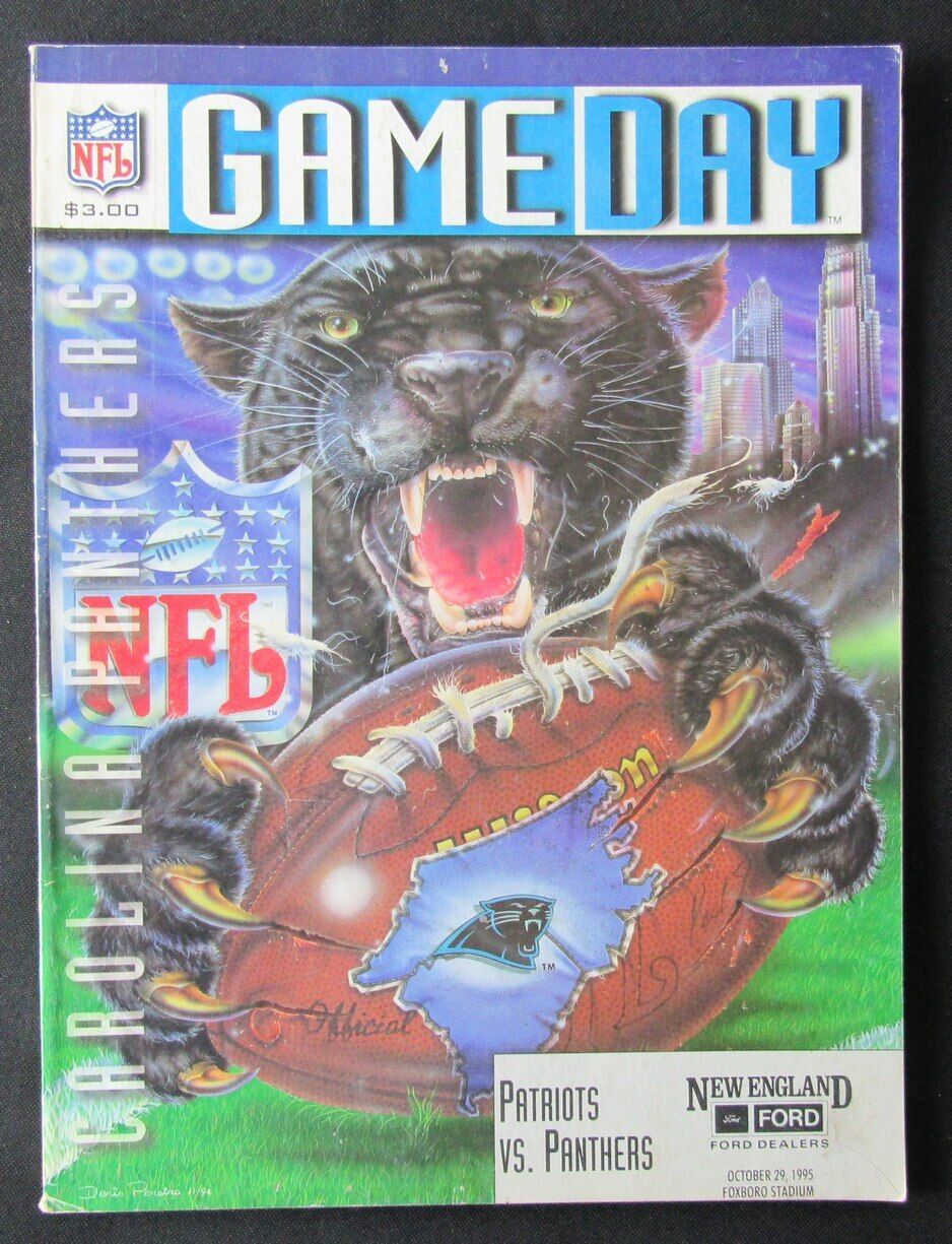 1995 New England Patriots vs. Carolina Panthers Program 10/29