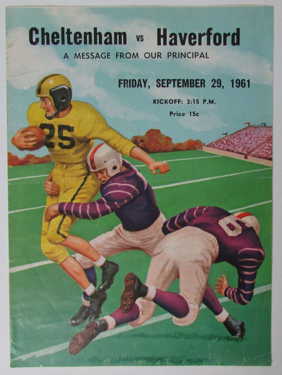 1961 Cheltenham HS vs. Haverford HS  PA FB Program Reggie Jackson HOF 146287