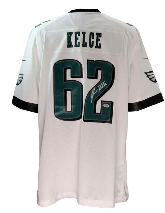 Jason Kelce Signed White Nike Replica Football Jersey Eagles PSA/DNA 190422