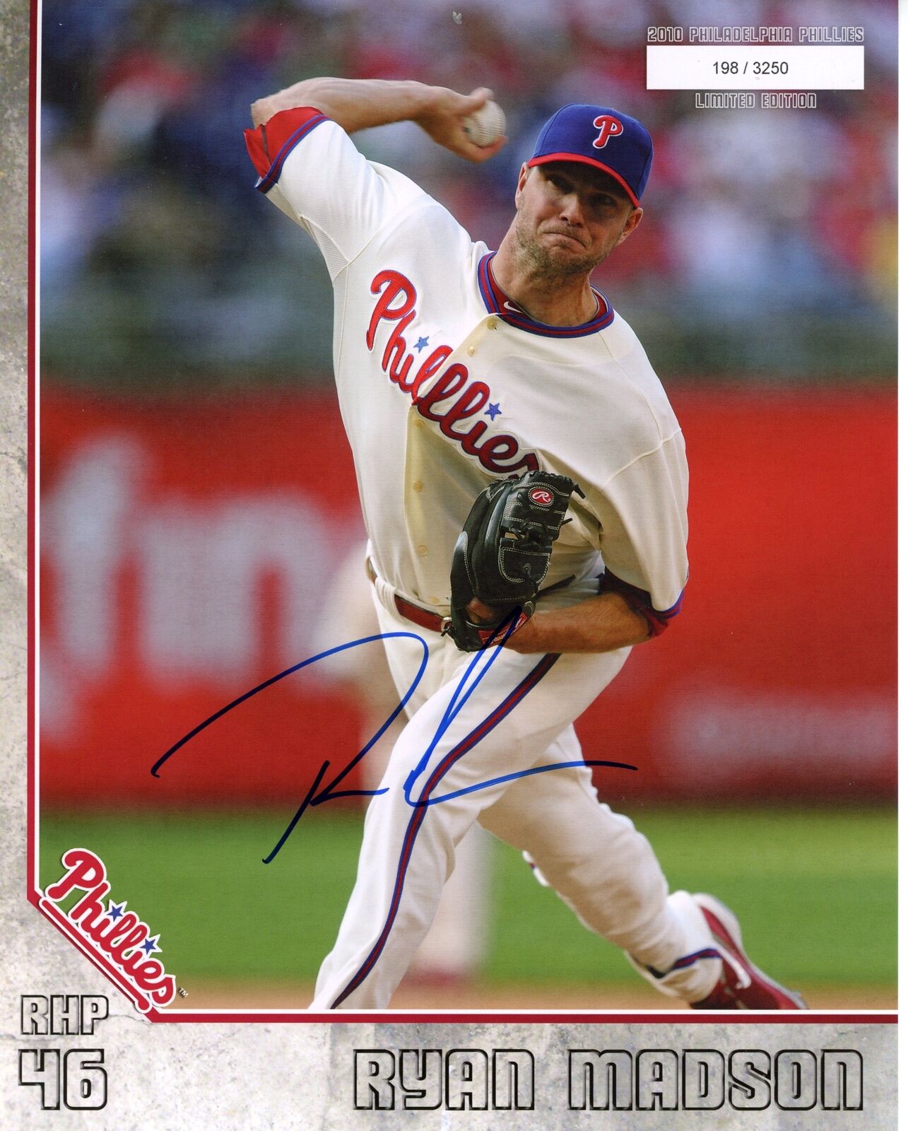 Ryan Madson Autographed 2010 8x10 Phillies Phan Photo