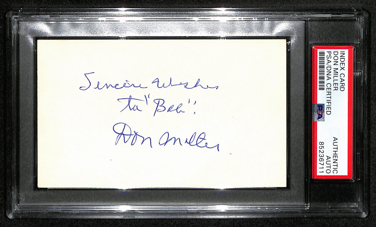 Don C. Miller Signed/Auto 3x5 Index Card Notre Dame Four Horsemen PSA/DNA 189021