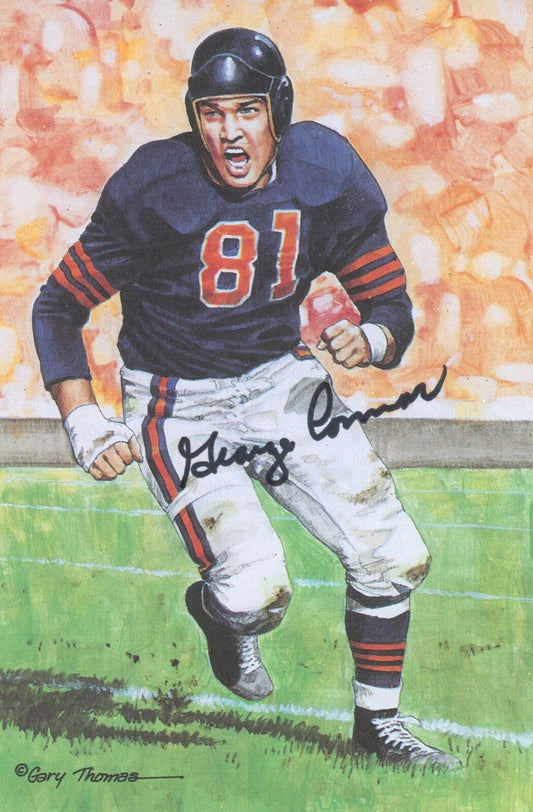 George Connor HOF Autographed Goal Line Art GLAC Postcard Bears JSA 180892