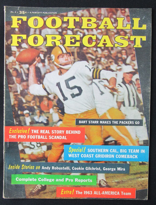 1963 Football Forecast Magazine Bart Starr Green Bay Packers on the Cover 190406