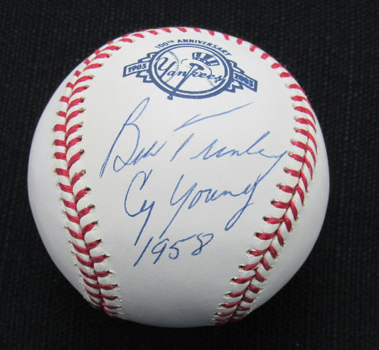 Bob Turley Signed/Auto Yankees 100th OML Baseball PSA/DNA Inscr 186993