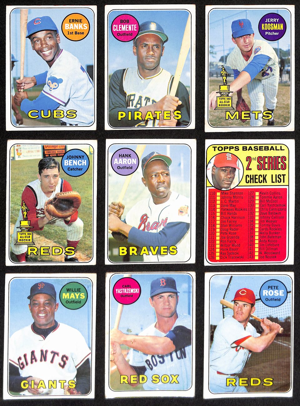 1969 Topps Baseball Card Complete Set (1-664) Mantle Seaver Ryan Jackson 191951