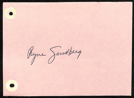 Ryne Sandberg HOF Signed/Auto Vintage 4X6 Album Page Cubs 191569