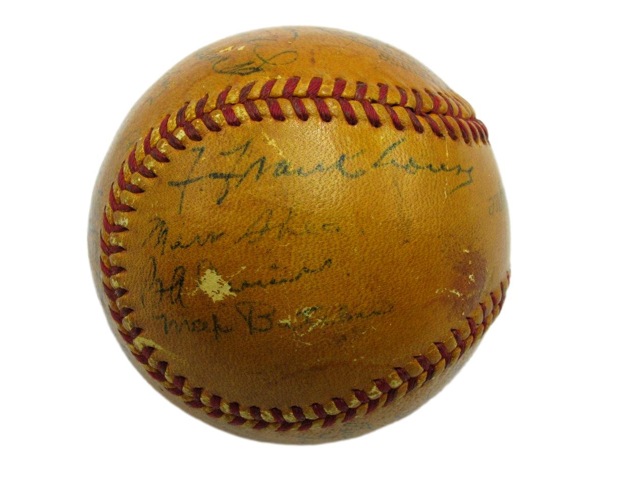 1938 Brooklyn Dodgers Signed Baseball w/Babe Ruth Cuyler Grimes (HOF) JSA 190042