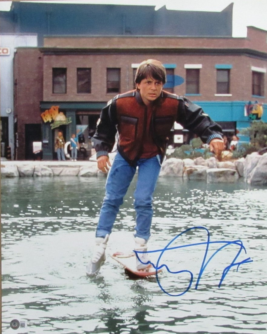 Michael J Fox Autographed 16x20 Photo "Back To The Future" Beckett