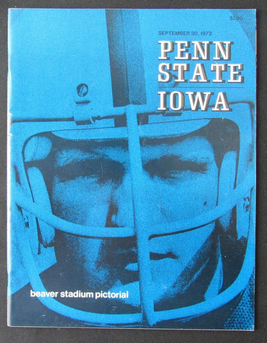 1972 Penn State vs. Iowa College Football Game Program 09/30