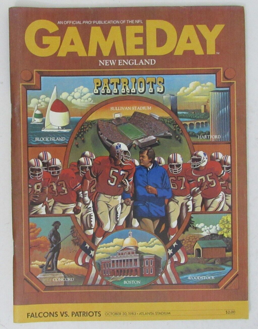 October 30, 1983 Atlanta Falcons vs. New England Patriots NFL GameDay Program