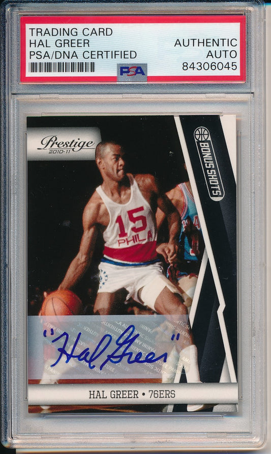 Hal Greer HOF 76ers Signed/Autographed 2010 Panini Card #128 PSA/DNA 158721