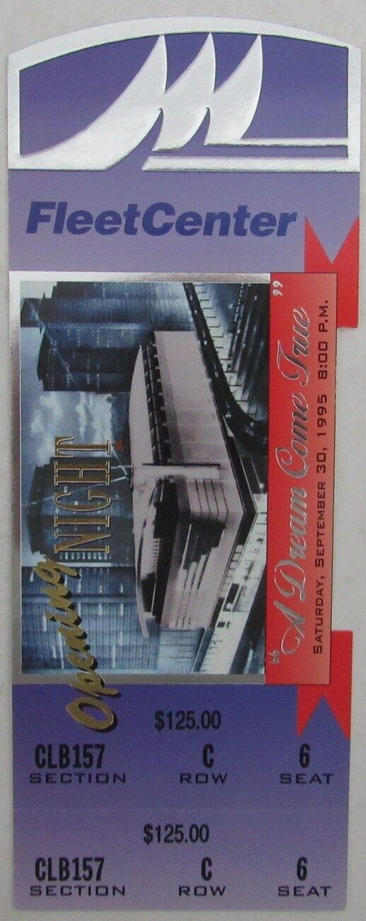 1995 Fleet Center Grand Opening Full Ticket and Program Boston Bruins 177105