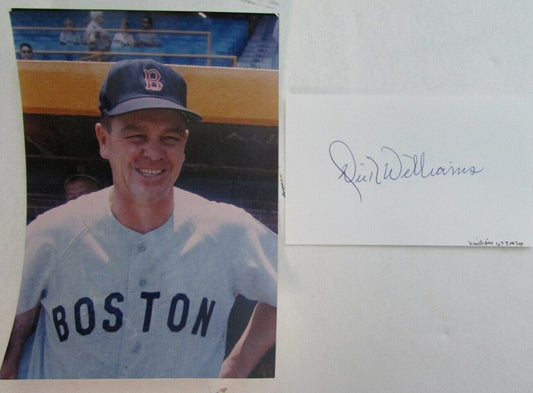 Dick Williams HOF 1967 Boston Red Sox Signed 3x5 Index Card w/ 5x7  Photo 158519