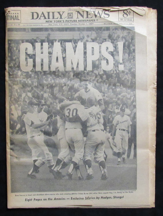 1969 New York Mets National League Champions NY Daily News 189434