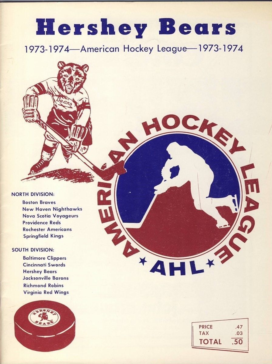 Hershey Bears 11/24 1973 Program vs. Nova Scotia AHL 128343