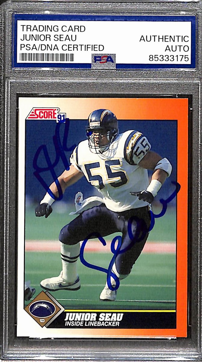 Junior Seau HOF Signed/Autographed 1991 Score Card #354 Chargers PSA/DNA 187970
