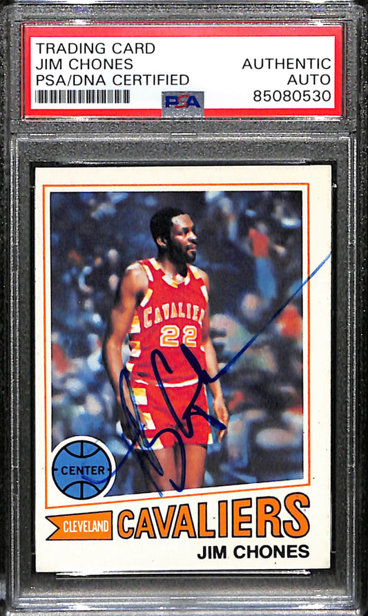 Jim Chones Signed 1977 Topps Card #57 Cleveland Cavaliers PSA/DNA 185714